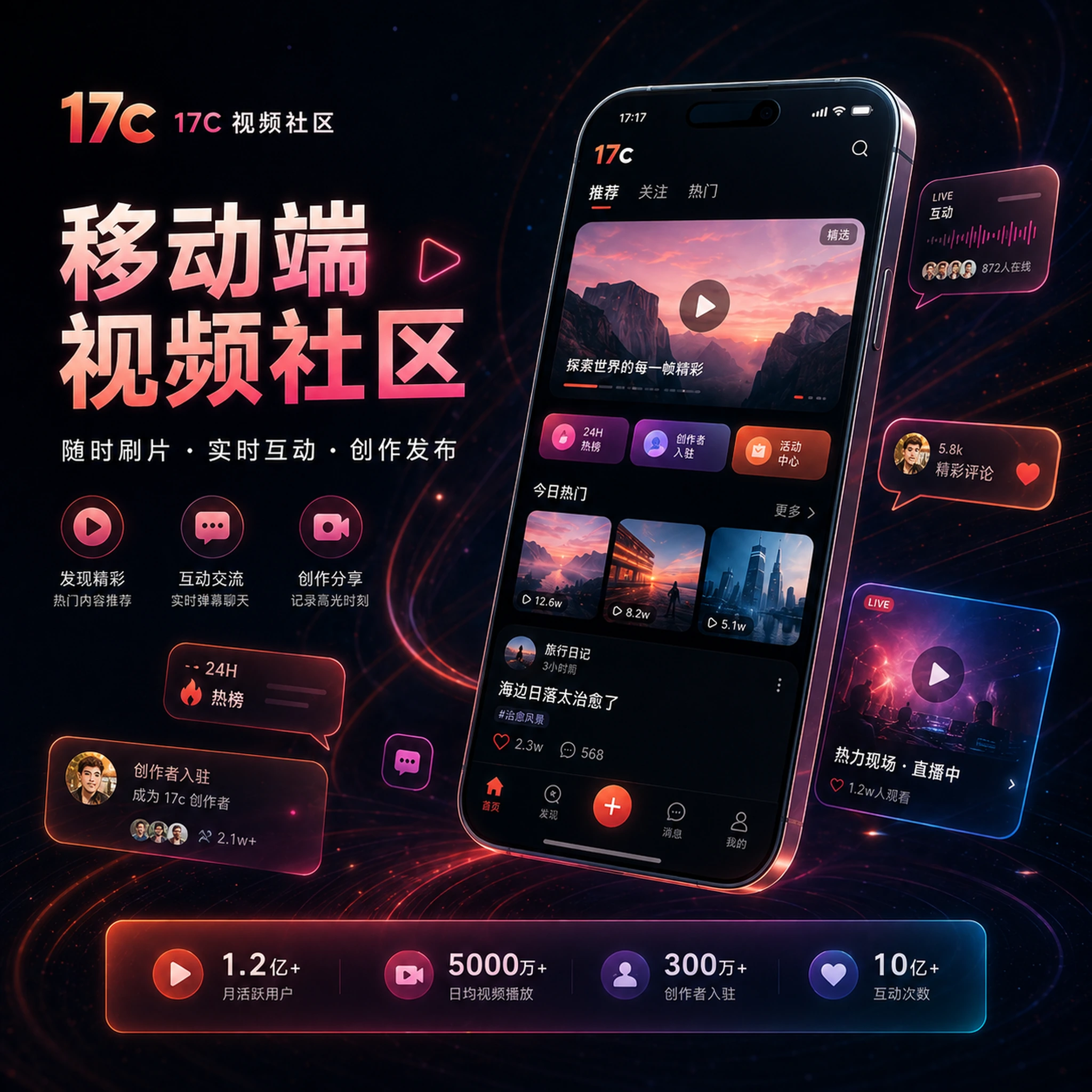 17c APP内容浏览体验画面